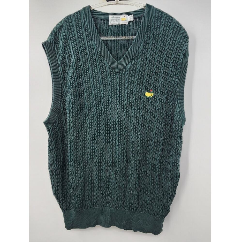 Men's Agusta National Golf‎ Shop Masters 100% Spun Silk Sweater Vest XL Green